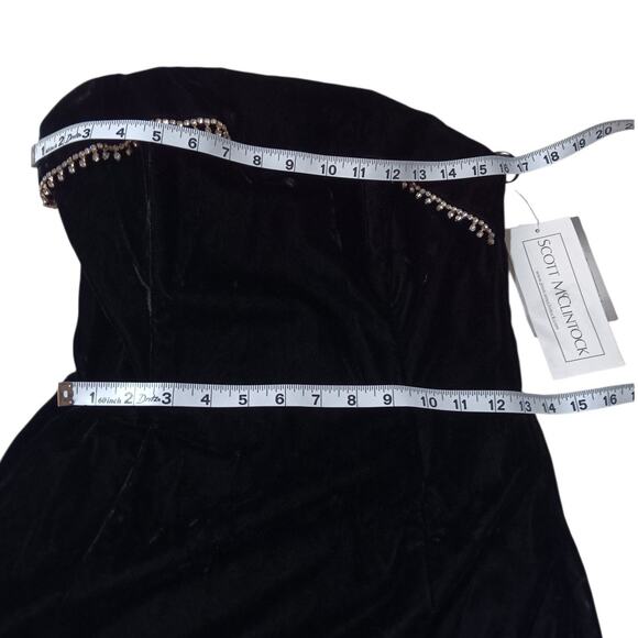NEW Y2K SCOTT MCCLINTOCK Dress Crushed Velvet READ Small Formal Prom Vintage 00s - Picture 5 of 16